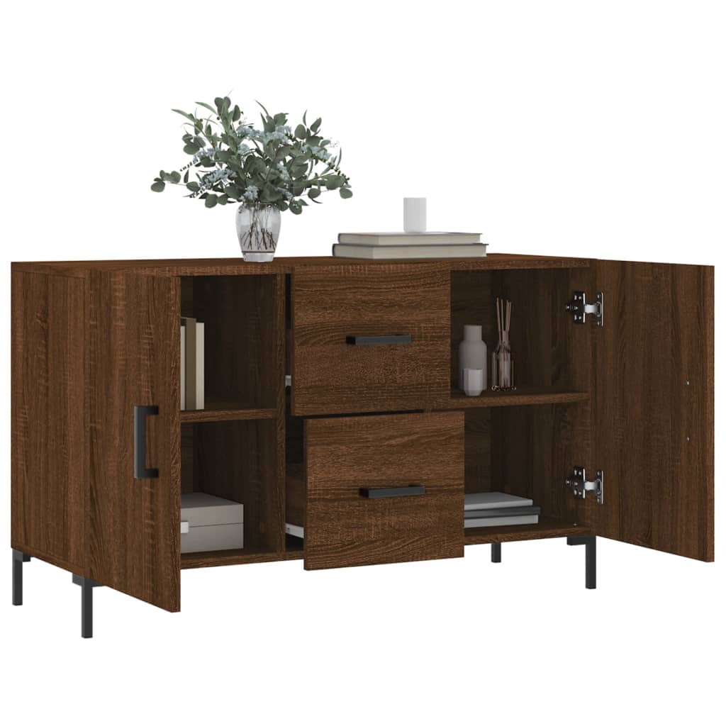 Sideboard Braun Eichen-Optik 100x36x60 cm Holzwerkstoff