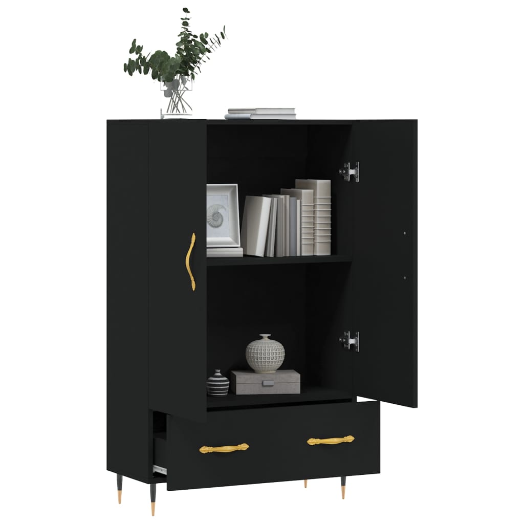 Highboard Schwarz 69,5x31x115 cm Holzwerkstoff