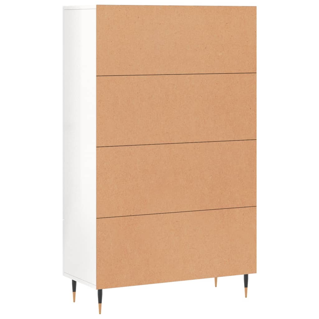 Highboard Hochglanz-Weiß 69,5x31x115 cm Holzwerkstoff