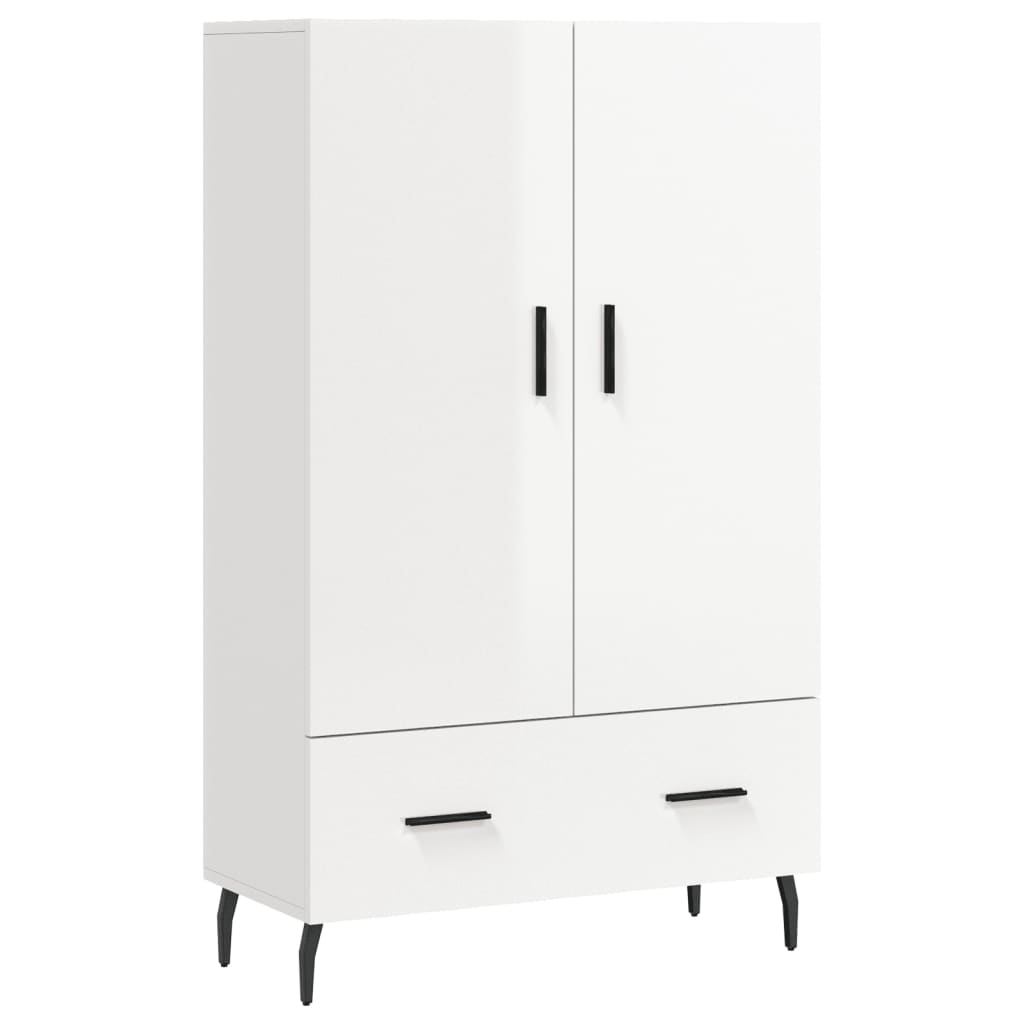Highboard Hochglanz-Weiß 69,5x31x115 cm Holzwerkstoff