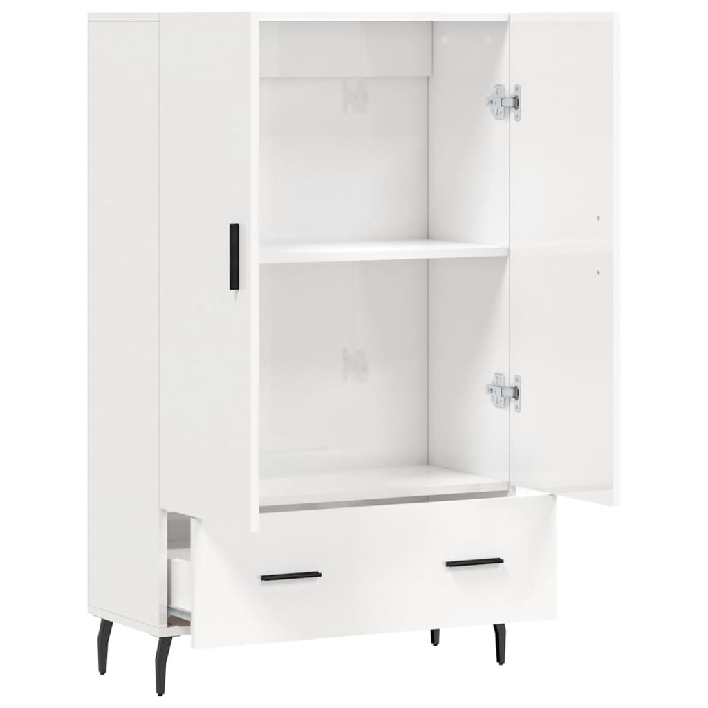 Highboard Hochglanz-Weiß 69,5x31x115 cm Holzwerkstoff