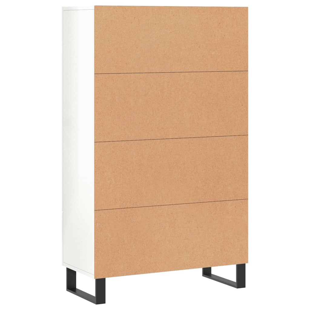 Highboard Hochglanz-Weiß 69,5x31x115 cm Holzwerkstoff