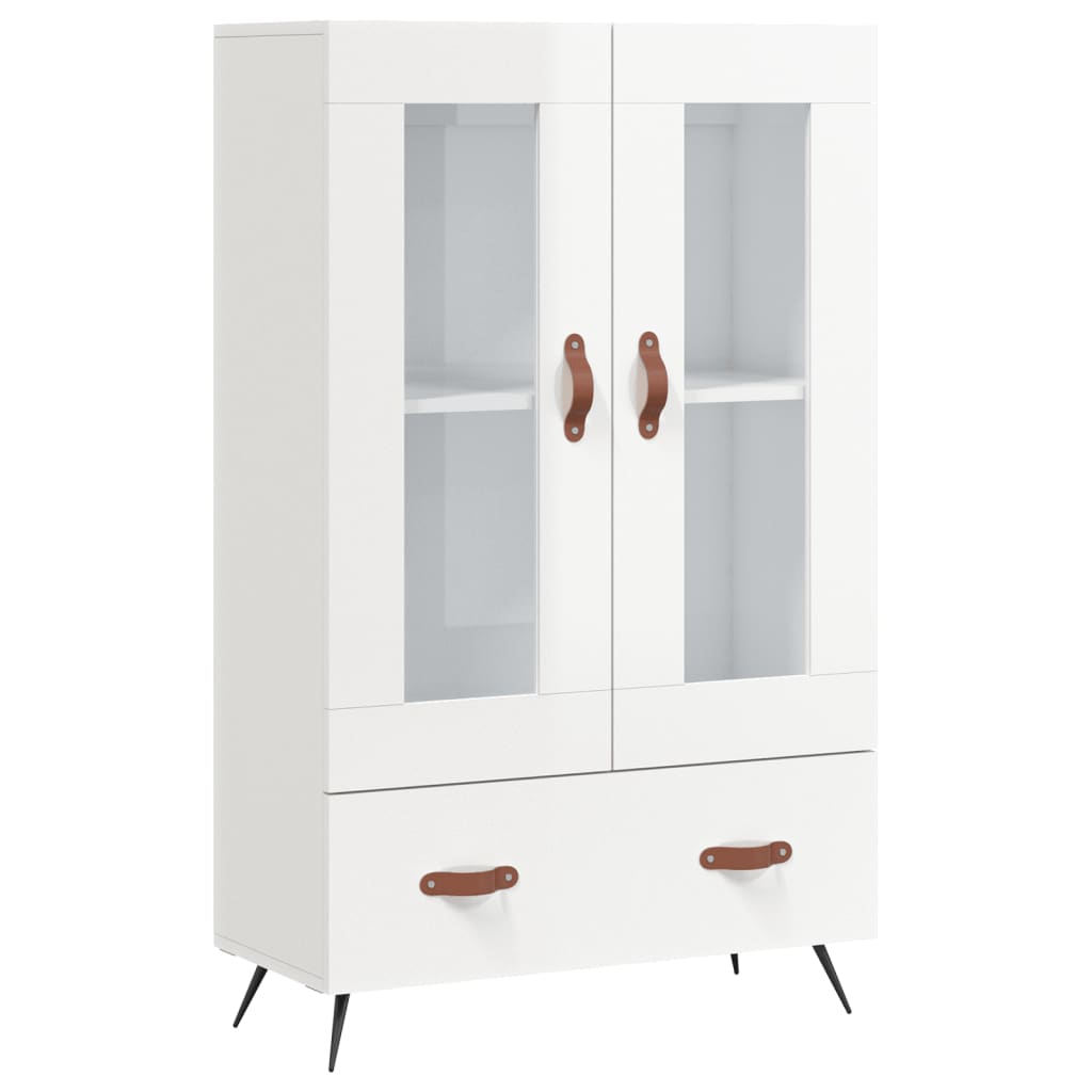Highboard Hochglanz-Weiß 69,5x31x115 cm Holzwerkstoff