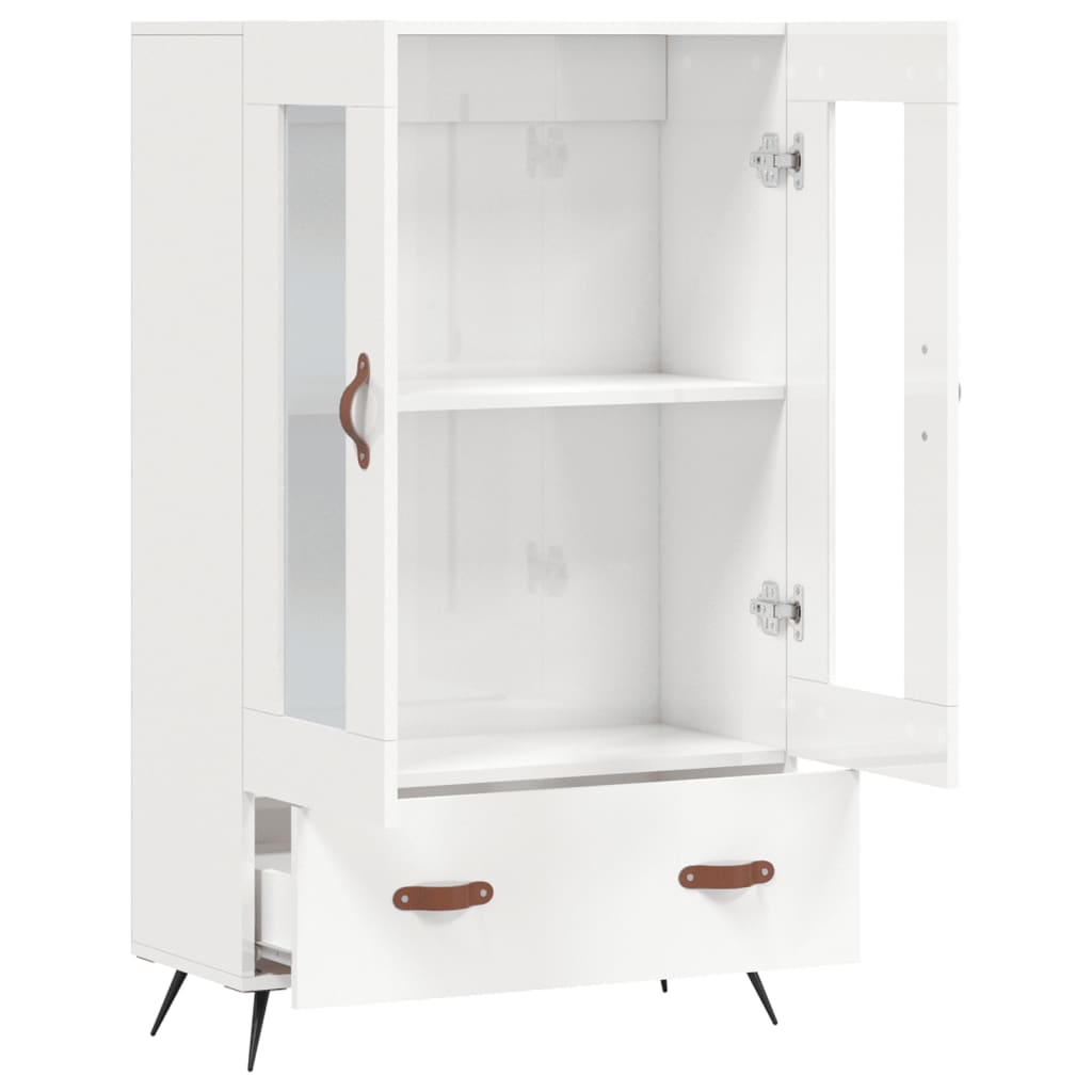 Highboard Hochglanz-Weiß 69,5x31x115 cm Holzwerkstoff