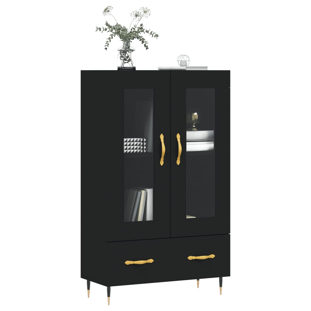 Highboard Schwarz 69,5x31x115 cm Holzwerkstoff