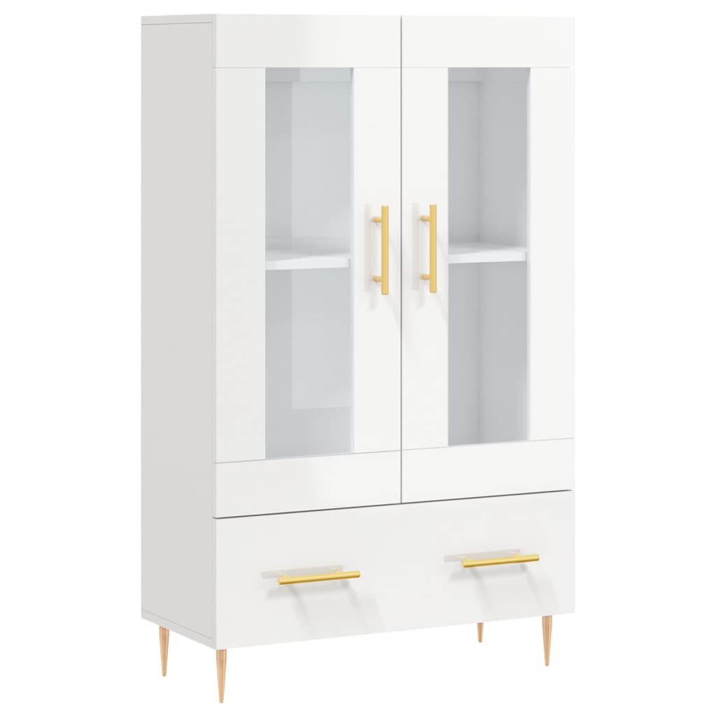 Highboard Hochglanz-Weiß 69,5x31x115 cm Holzwerkstoff