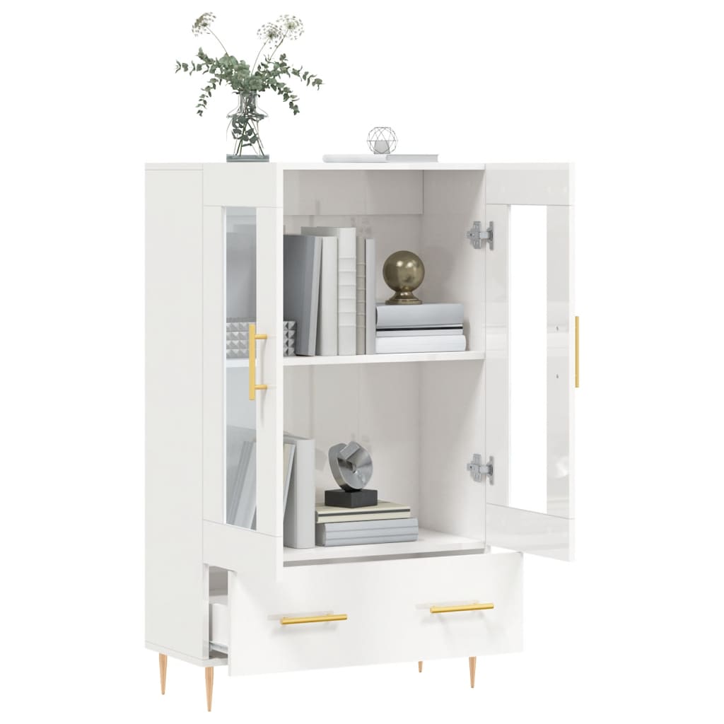 Highboard Hochglanz-Weiß 69,5x31x115 cm Holzwerkstoff