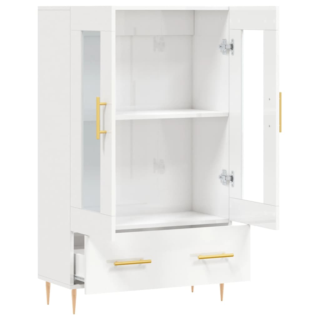 Highboard Hochglanz-Weiß 69,5x31x115 cm Holzwerkstoff