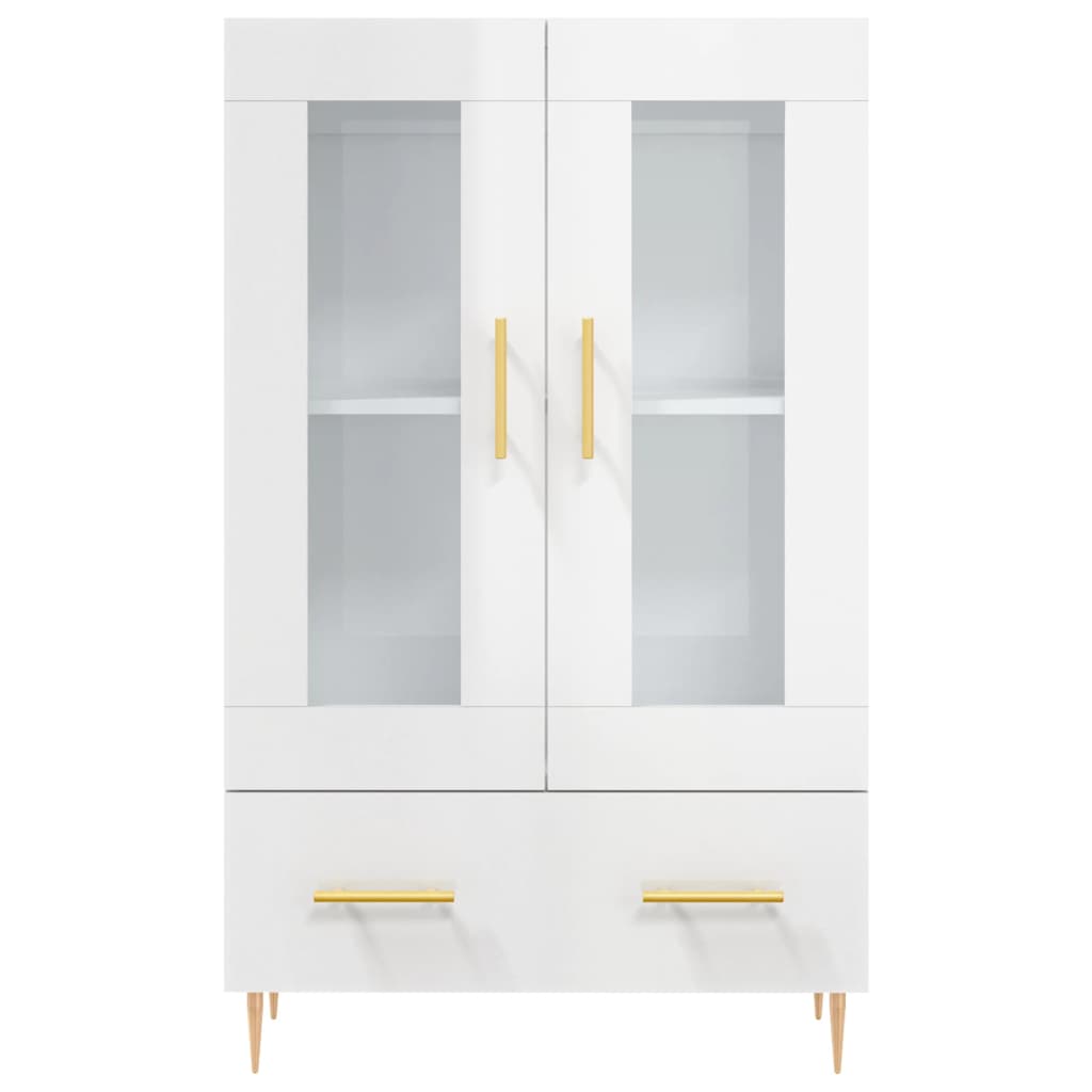 Highboard Hochglanz-Weiß 69,5x31x115 cm Holzwerkstoff