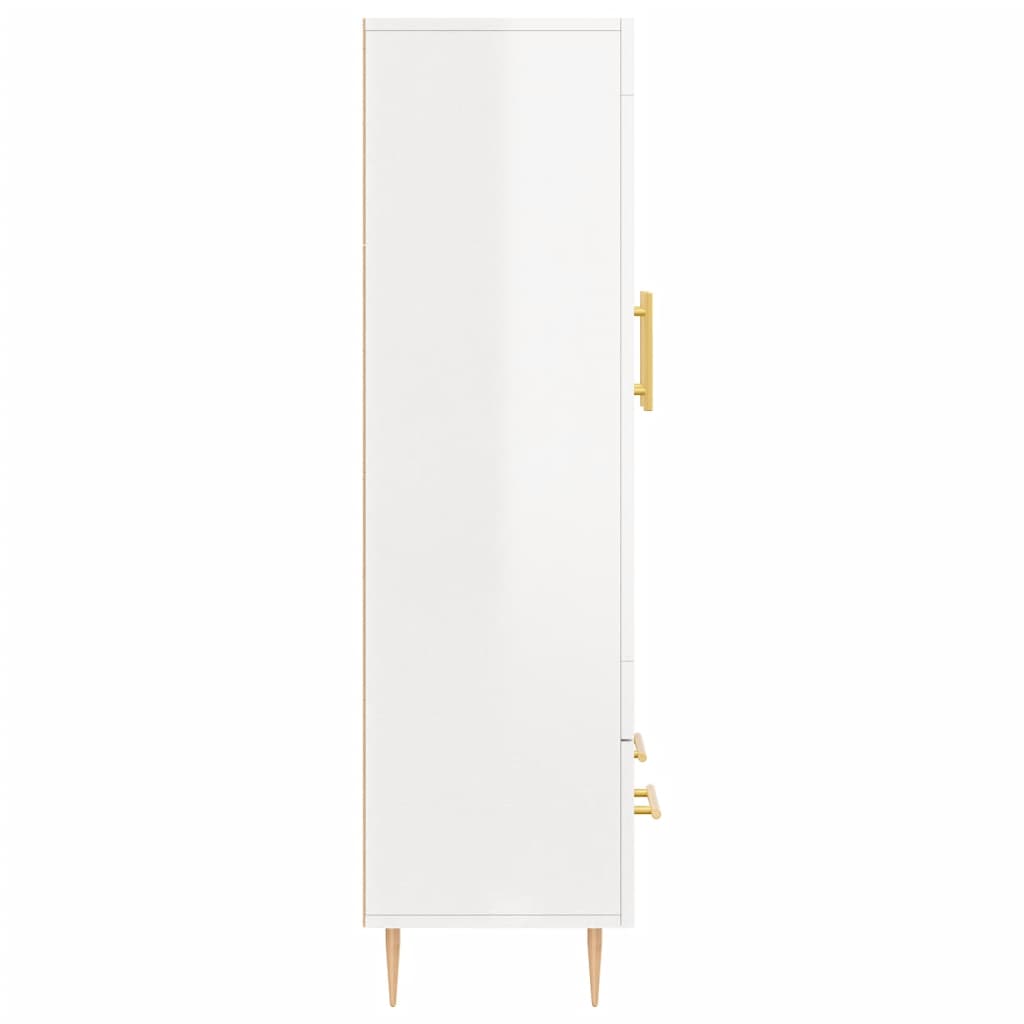 Highboard Hochglanz-Weiß 69,5x31x115 cm Holzwerkstoff