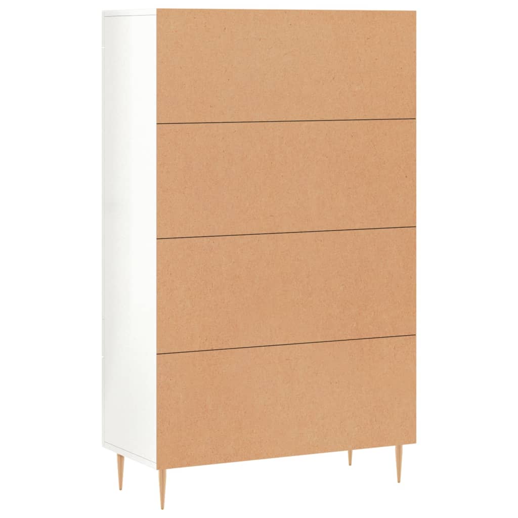 Highboard Hochglanz-Weiß 69,5x31x115 cm Holzwerkstoff
