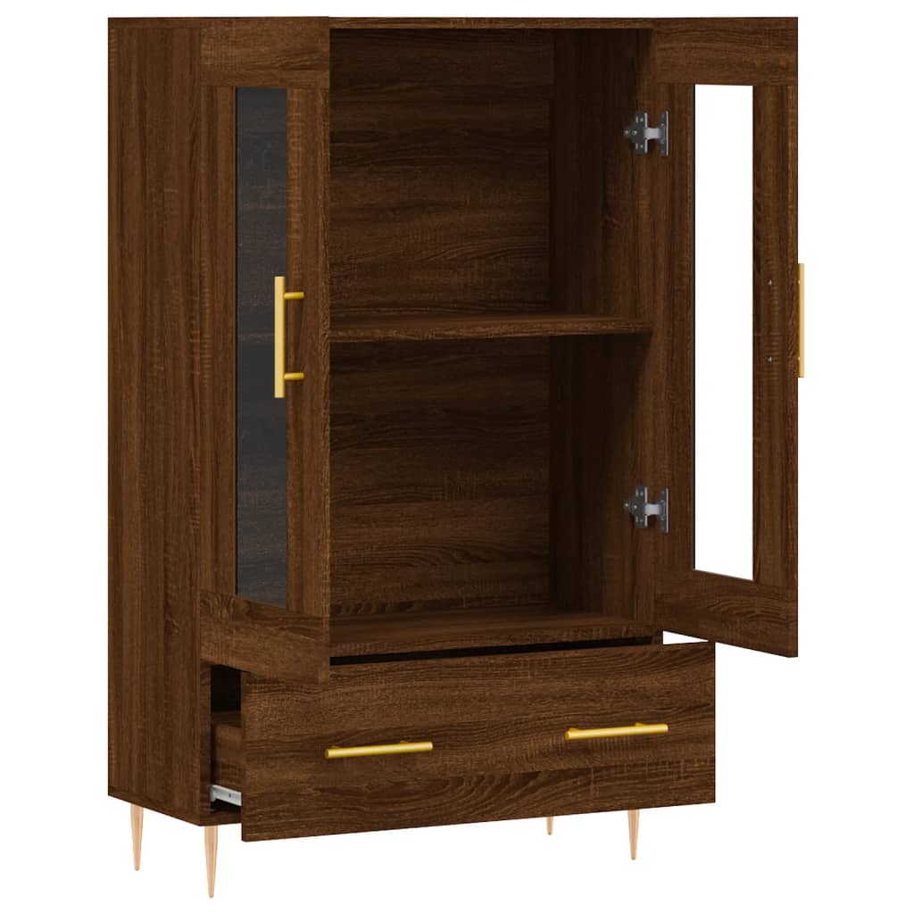 Highboard Braun Eichen-Optik 69,5x31x115 cm Holzwerkstoff