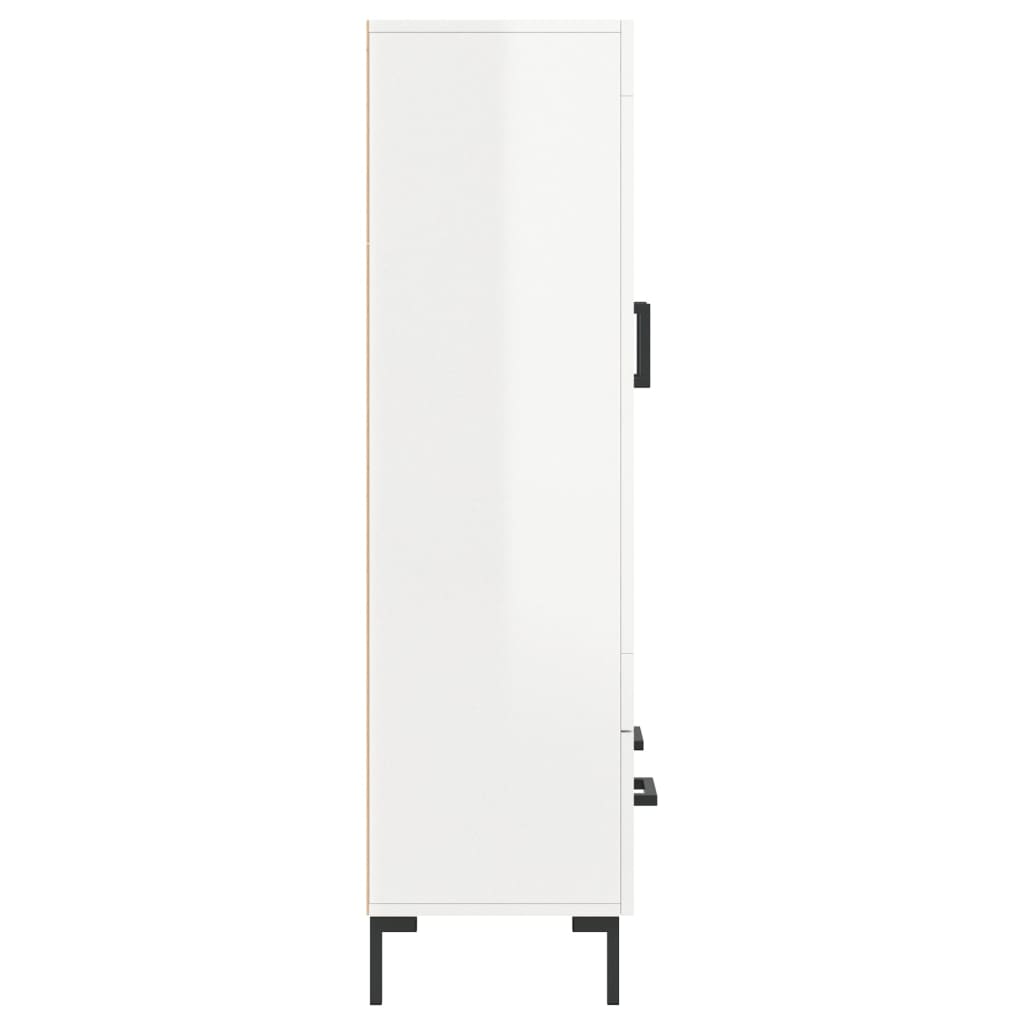 Highboard Hochglanz-Weiß 69,5x31x115 cm Holzwerkstoff