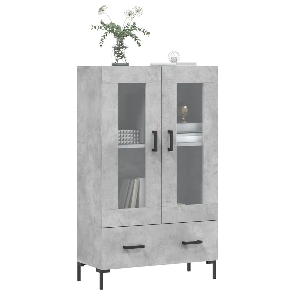 Highboard Betongrau 69,5x31x115 cm Holzwerkstoff