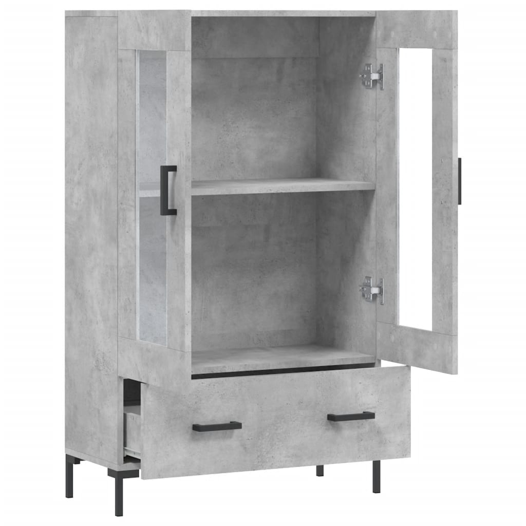 Highboard Betongrau 69,5x31x115 cm Holzwerkstoff