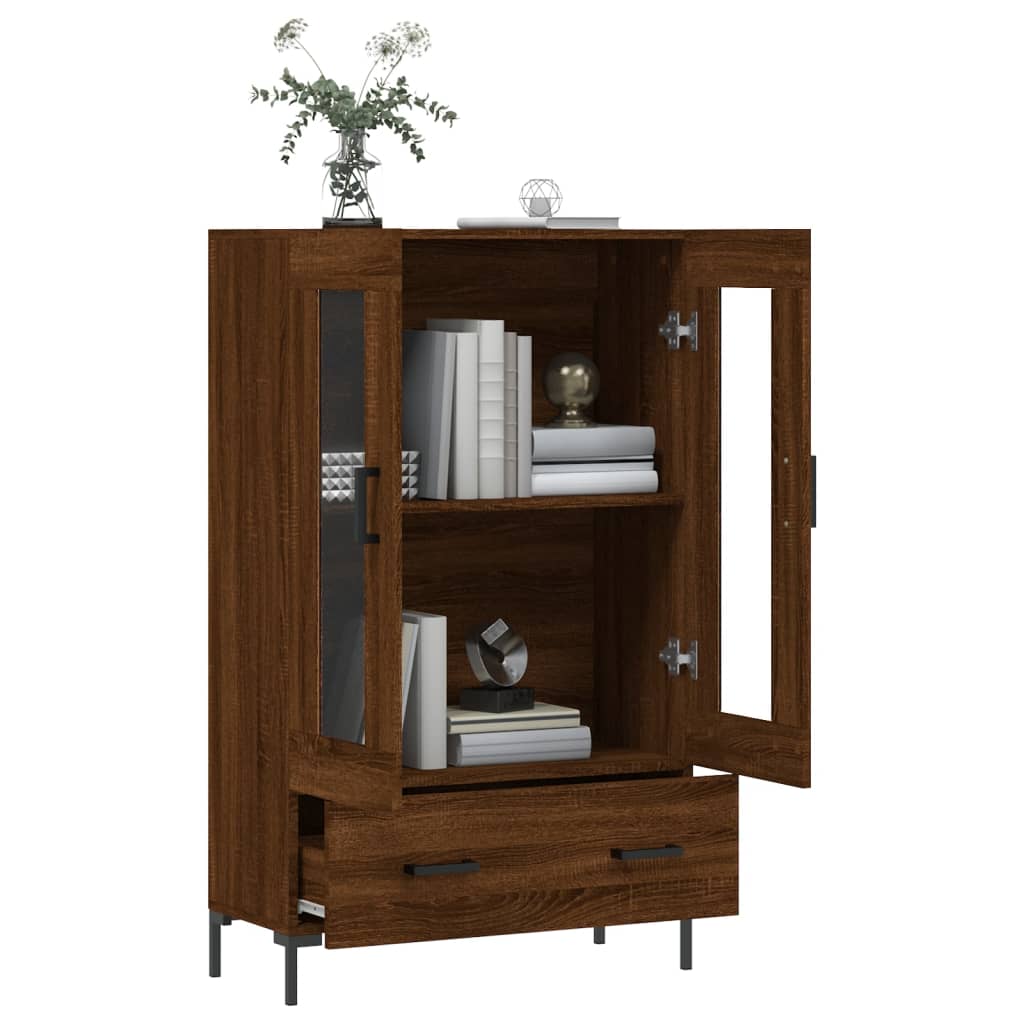 Highboard Braun Eichen-Optik 69,5x31x115 cm Holzwerkstoff