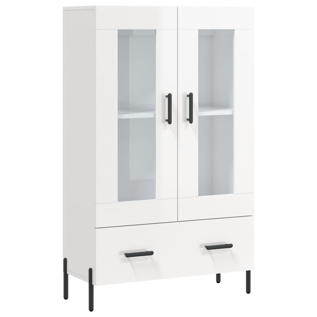Highboard Hochglanz-Weiß 69,5x31x115 cm Holzwerkstoff