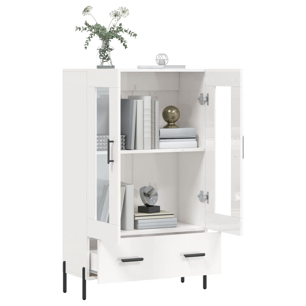 Highboard Hochglanz-Weiß 69,5x31x115 cm Holzwerkstoff