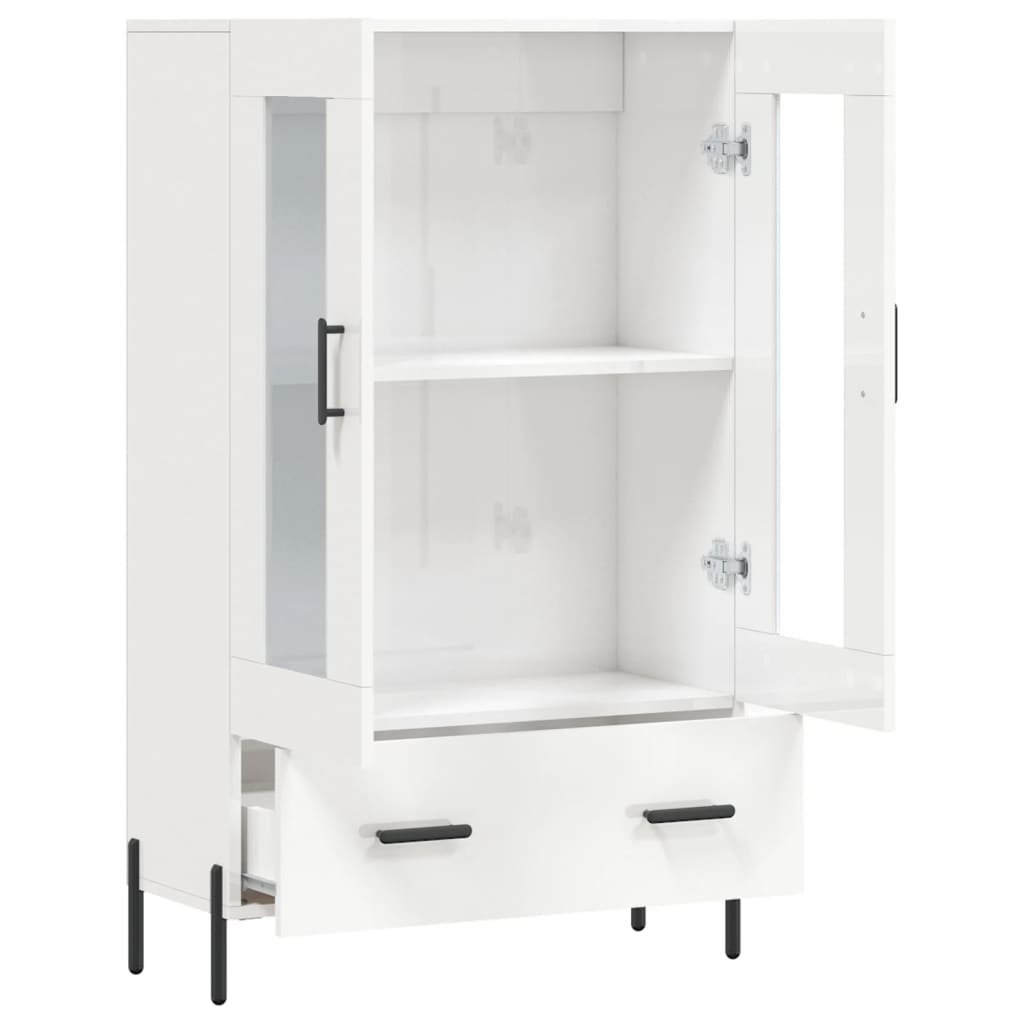 Highboard Hochglanz-Weiß 69,5x31x115 cm Holzwerkstoff