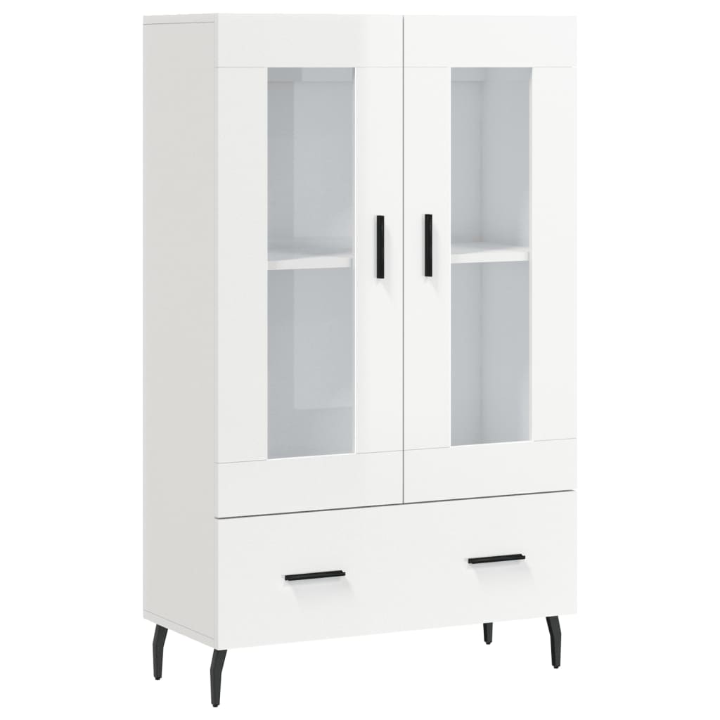 Highboard Hochglanz-Weiß 69,5x31x115 cm Holzwerkstoff