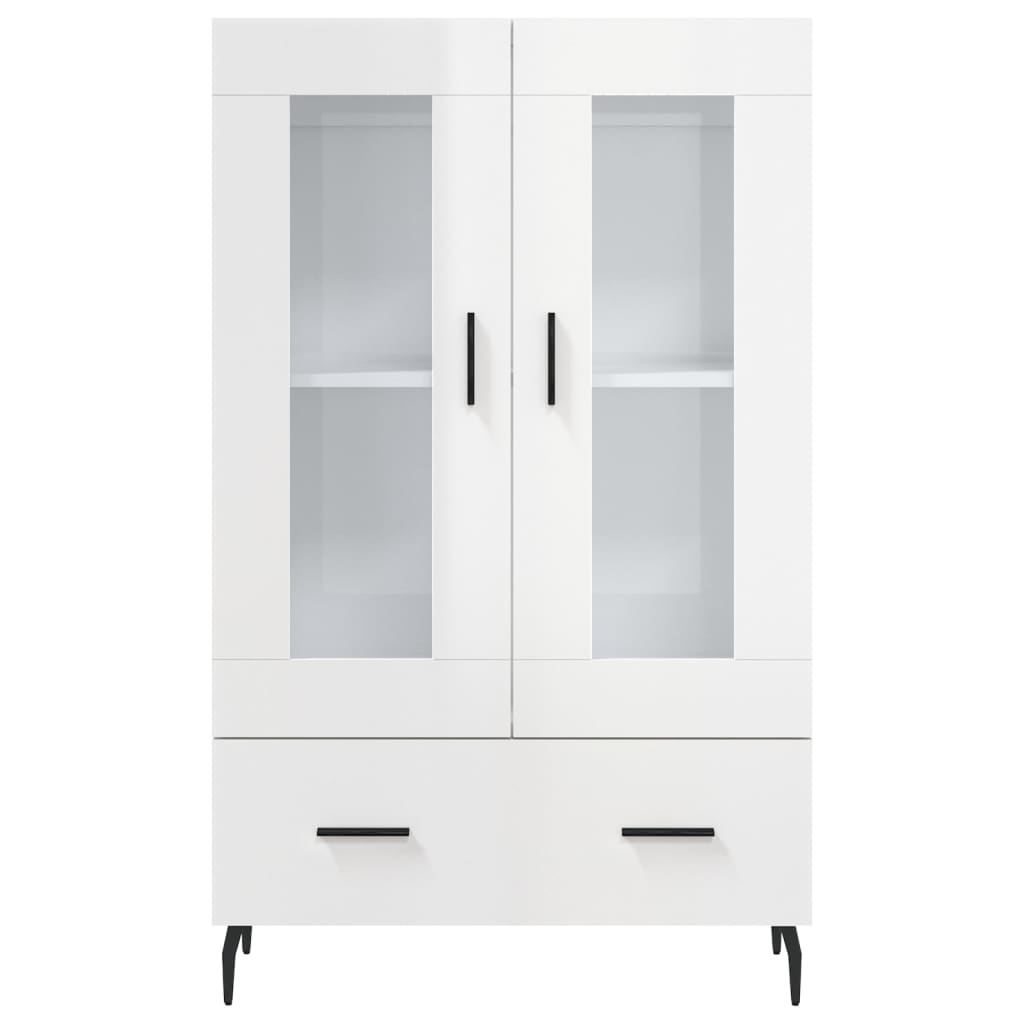 Highboard Hochglanz-Weiß 69,5x31x115 cm Holzwerkstoff