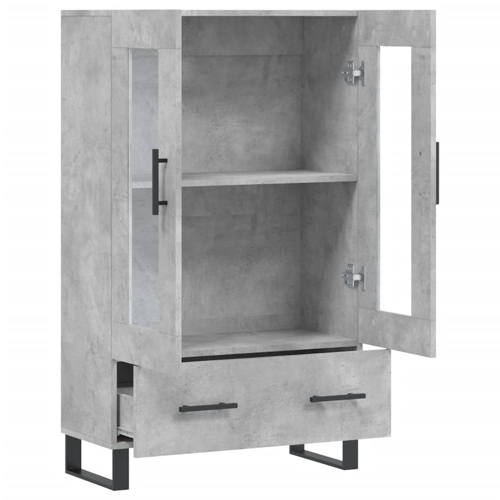 Highboard Betongrau 69,5x31x115 cm Holzwerkstoff