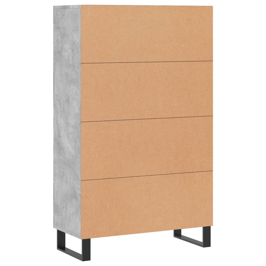 Highboard Betongrau 69,5x31x115 cm Holzwerkstoff