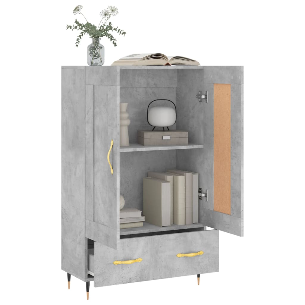 Highboard Betongrau 69,5x31x115 cm Holzwerkstoff