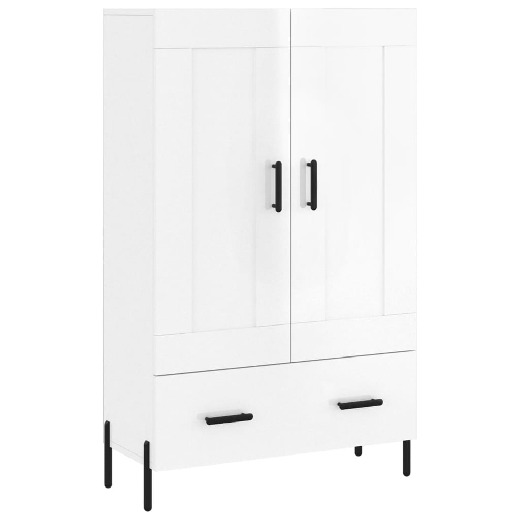 Highboard Hochglanz-Weiß 69,5x31x115 cm Holzwerkstoff
