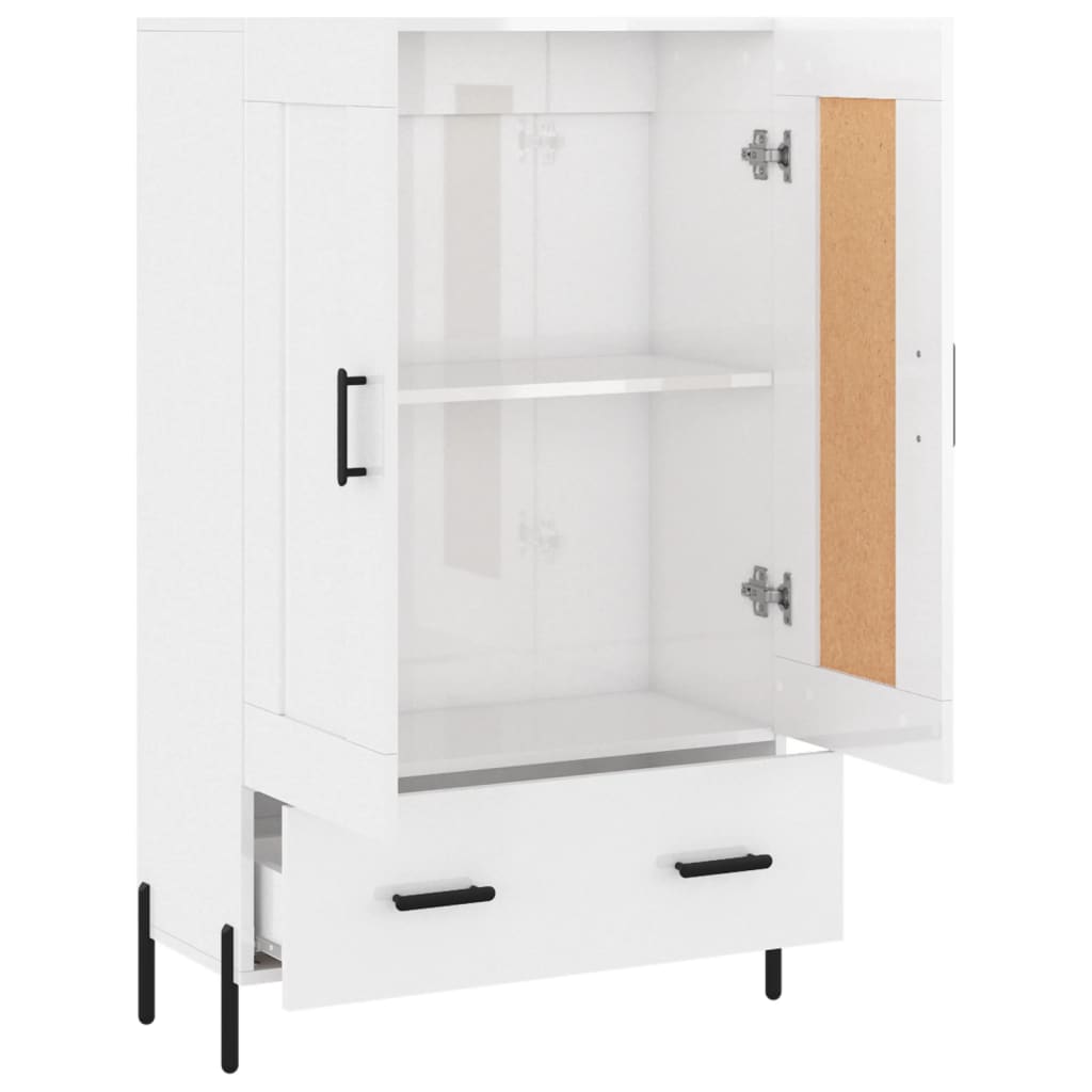 Highboard Hochglanz-Weiß 69,5x31x115 cm Holzwerkstoff