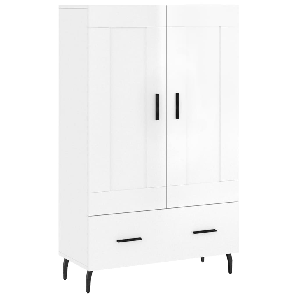 Highboard Hochglanz-Weiß 69,5x31x115 cm Holzwerkstoff