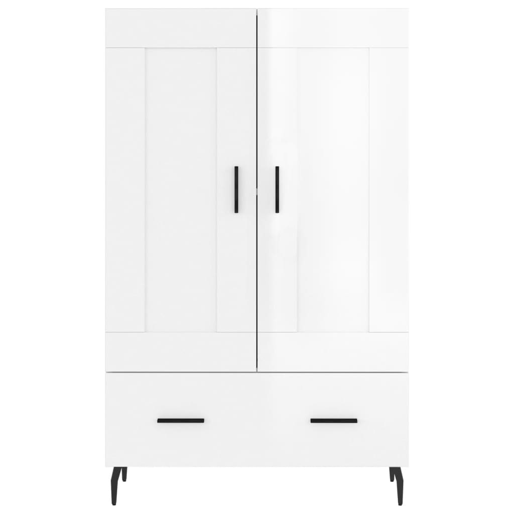 Highboard Hochglanz-Weiß 69,5x31x115 cm Holzwerkstoff