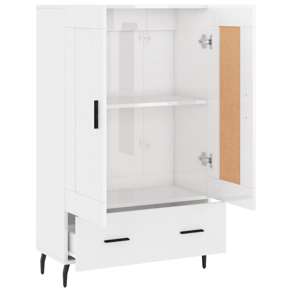 Highboard Hochglanz-Weiß 69,5x31x115 cm Holzwerkstoff
