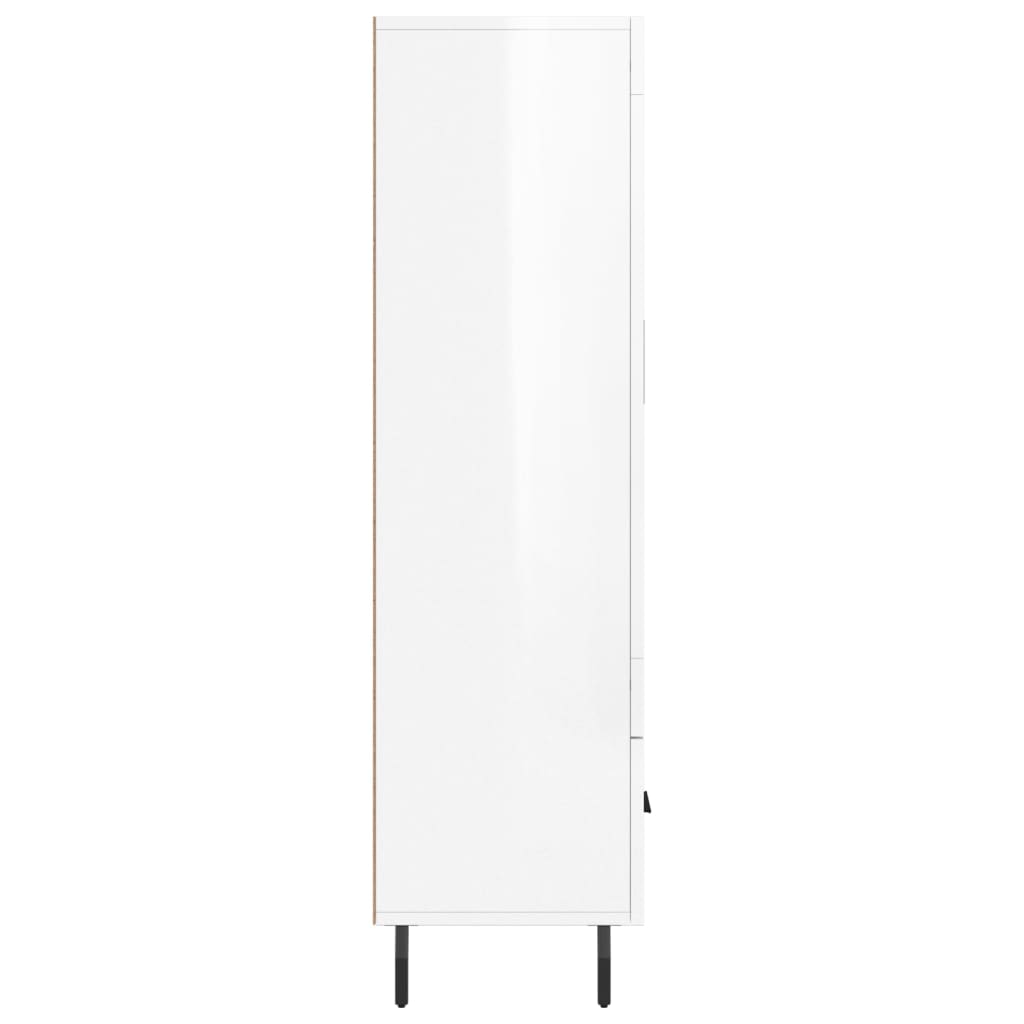 Highboard Hochglanz-Weiß 69,5x31x115 cm Holzwerkstoff