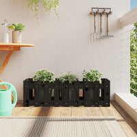 Thumbnail for Hochbeet Latten-Design Schwarz 100x30x30 cm Massivholz Kiefer