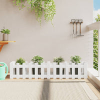 Thumbnail for Hochbeet Lattenzaun-Design Weiß 150x30x30 cm Massivholz Kiefer