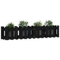 Thumbnail for Hochbeet Latten-Design Schwarz 150x30x30 cm Massivholz Kiefer