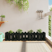 Thumbnail for Hochbeet Latten-Design Schwarz 150x30x30 cm Massivholz Kiefer