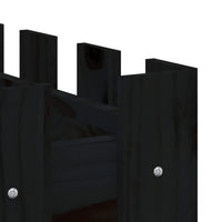 Thumbnail for Hochbeet Latten-Design Schwarz 150x50x50 cm Massivholz Kiefer