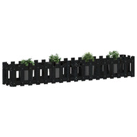 Thumbnail for Hochbeet Latten-Design Schwarz 200x30x30 cm Massivholz Kiefer