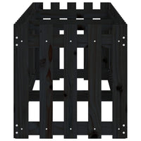 Thumbnail for Hochbeet Latten-Design Schwarz 200x50x50 cm Massivholz Kiefer