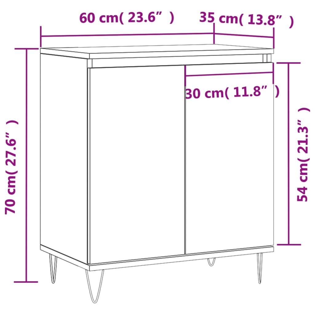 Sideboard Räuchereiche 60x35x70 cm Holzwerkstoff