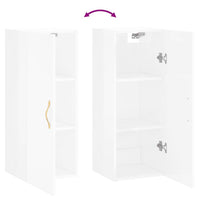Thumbnail for Wandschrank Hochglanz-Weiß 34,5x34x90 cm