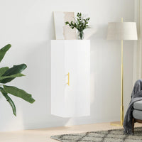 Thumbnail for Wandschrank Hochglanz-Weiß 34,5x34x90 cm