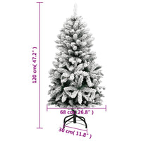 Thumbnail for Künstlicher Weihnachtsbaum Klappbar Beschneit 120 cm