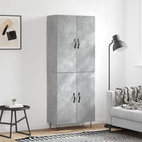 Thumbnail for Highboard Betongrau 69,5x34x180 cm Holzwerkstoff