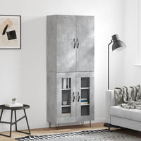 Thumbnail for Highboard Betongrau 69,5x34x180 cm Holzwerkstoff