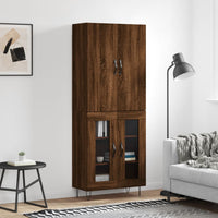 Thumbnail for Highboard Braun Eichen-Optik 69,5x34x180 cm Holzwerkstoff