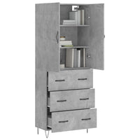 Thumbnail for Highboard Betongrau 69,5x34x180 cm Holzwerkstoff