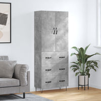 Thumbnail for Highboard Betongrau 69,5x34x180 cm Holzwerkstoff